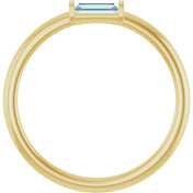 14K Yellow Natural Sky Blue Topaz Stackable Ring