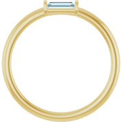 14K Yellow Natural Sky Blue Topaz Stackable Ring
