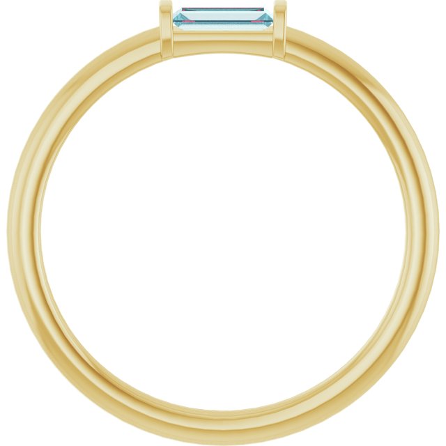 14K Yellow Natural Sky Blue Topaz Stackable Ring