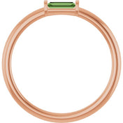 14K Rose Natural Green Tourmaline Stackable Ring