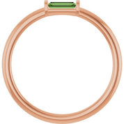 14K Rose Natural Green Tourmaline Stackable Ring