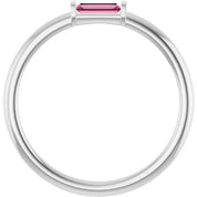 Platinum Natural Pink Tourmaline Stackable Ring