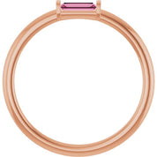 14K Rose Natural Pink Tourmaline Stackable Ring