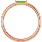 14K Rose Natural Peridot Stackable Ring