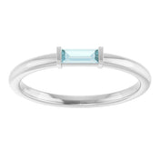 Sterling Silver Natural Sky Blue Topaz Stackable Ring