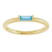 14K Yellow Natural Swiss Blue Topaz Stackable Ring