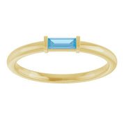 14K Yellow Natural Swiss Blue Topaz Stackable Ring