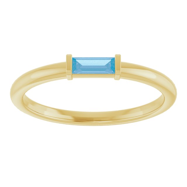 14K Yellow Natural Swiss Blue Topaz Stackable Ring
