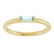 14K Yellow Natural Sky Blue Topaz Stackable Ring