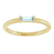 14K Yellow Natural Sky Blue Topaz Stackable Ring