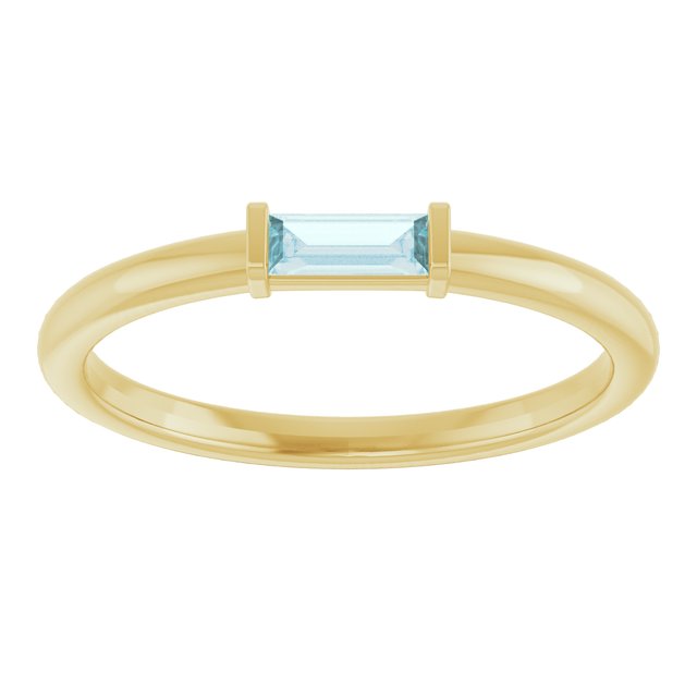 14K Yellow Natural Sky Blue Topaz Stackable Ring