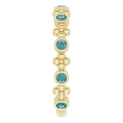 14K Yellow Lab-Grown Alexandrite Beaded Ring