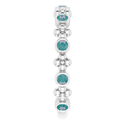 14K White Lab-Grown Alexandrite Beaded Ring