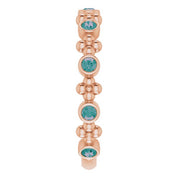 14K Rose Lab-Grown Alexandrite Beaded Ring