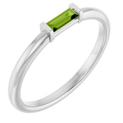 Sterling Silver Natural Peridot Stackable Ring