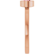 14K Rose 5 mm Natural Pink Tourmaline Ring