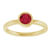 14K Yellow 5 mm Natural Ruby Ring