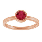 14K Rose 5 mm Natural Ruby Ring