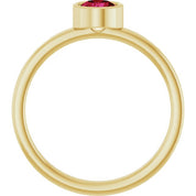 14K Yellow 5 mm Lab-Grown Ruby Ring