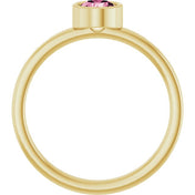 14K Yellow 5 mm Natural Pink Tourmaline Ring