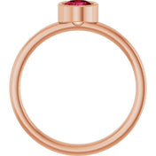 14K Rose 5 mm Lab-Grown Ruby Ring