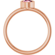 14K Rose 5 mm Natural Pink Tourmaline Ring