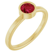 14K Yellow 5 mm Natural Ruby Ring