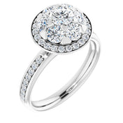 18K White 1 1/3 CTW Natural Diamond Engagement Ring