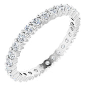 14K White 1/2 CTW Natural Diamond Eternity Band Size 7