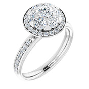 18K White 1 1/8 CTW Natural Diamond Engagement Ring
