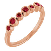 Color Stone Anniversary Band With Bezel-Set Gemstones Series 71924