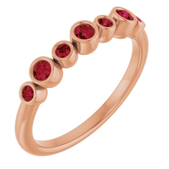 Color Stone Anniversary Band With Bezel-Set Gemstones Series 71924