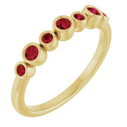 Color Stone Anniversary Band With Bezel-Set Gemstones Series 71924