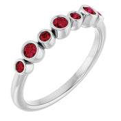 Color Stone Anniversary Band With Bezel-Set Gemstones Series 71924