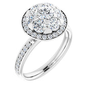 14K White 1 1/2 CTW Natural Diamond Engagement Ring