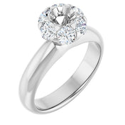 Continuum Sterling Silver 4.5 mm Round 3/4 CTW Natural Diamond Semi-Set Engagement Ring
