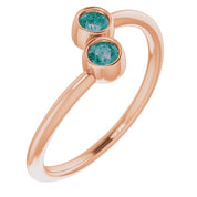 14K Rose Lab-Grown Alexandrite Two-Stone Ring