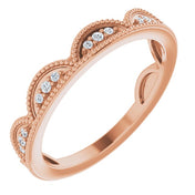 14K Rose 1/8 CTW Natural Diamond Stackable Ring