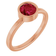 14K Rose 6 mm Lab-Grown Ruby Ring