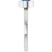 14K White 6 mm Lab-Grown Blue Sapphire Ring