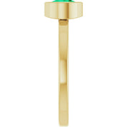 14K Yellow 6 mm Lab-Grown Emerald Ring