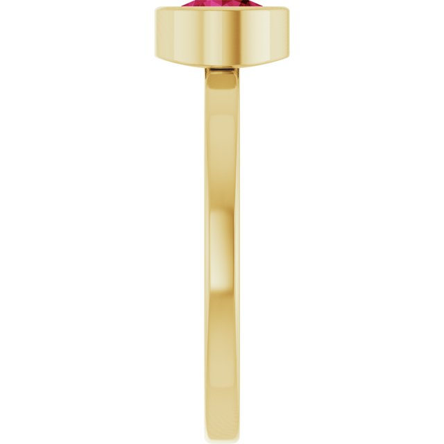 14K Yellow 6 mm Lab-Grown Ruby Ring