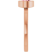 14K Rose 6 mm Natural Pink Tourmaline Ring