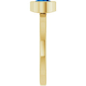 14K Yellow 6 mm Lab-Grown Blue Sapphire Ring