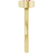 14K Yellow 6 mm Natural Pink Tourmaline Ring