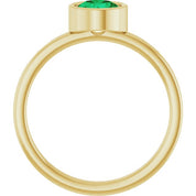 14K Yellow 6 mm Lab-Grown Emerald Ring