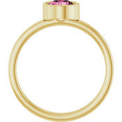 14K Yellow 6 mm Natural Pink Tourmaline Ring