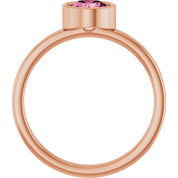 14K Rose 6 mm Natural Pink Tourmaline Ring