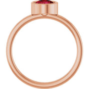 14K Rose 6 mm Lab-Grown Ruby Ring