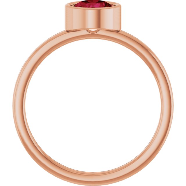 14K Rose 6 mm Lab-Grown Ruby Ring